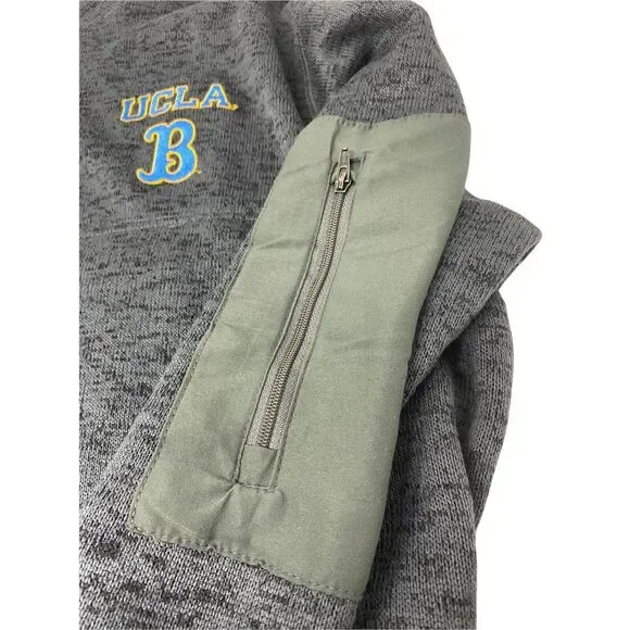 New XL UCLA Bruins Long Sleeve Pull Over Polyester Jacket Shirt Champion 1/4 zip - Picture 5 of 8